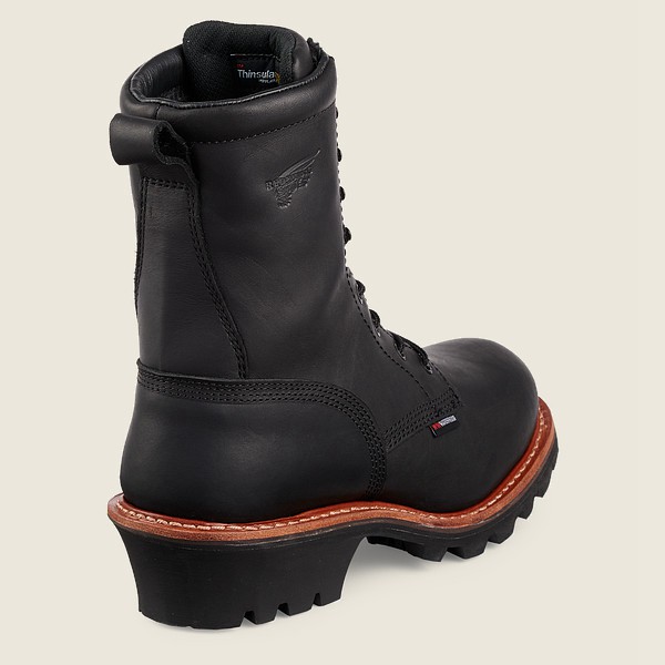 Mens Red Wing Loggermax - 9-inch Insulated Waterproof Toe - Safety Boots Black - BZC913054